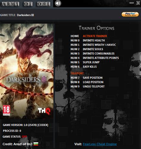 Darksiders III v1.0 +10 Trainer .